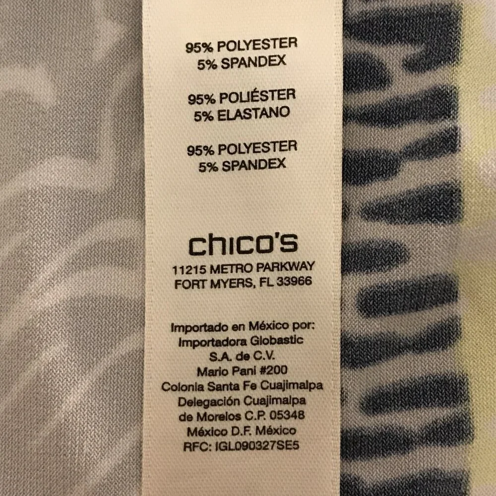 Easy Wear By Chico's Women's 1 Yellow Short Sleeve Dress - Picture 8 of 9